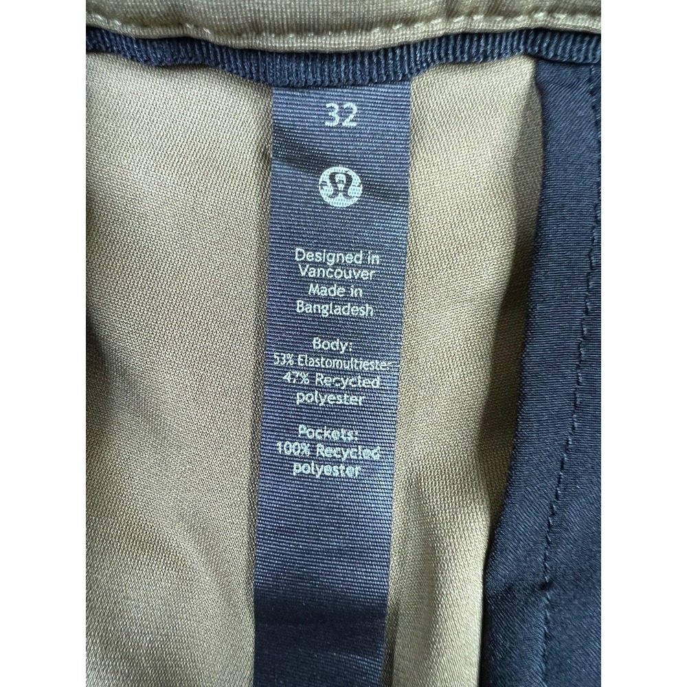 Lululemon Commission Pant Classic Mens 32 Brown Slim Microfiber Chino LM5AEWS - Picture 6 of 12
